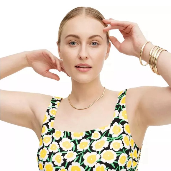 Diane Von Furstenberg For Target 90's Shift Yellow Poppy Mini Dress Size 14 - Picture 1 of 3